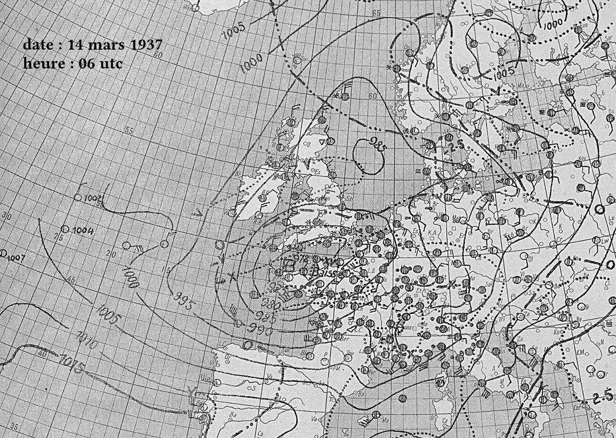 Analyse Surface 14/03/1937 à 06 utc